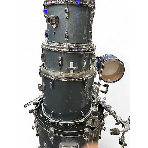 Used Pearl 5 Piece ROADSHOW Ice Blue Metallic Drum Kit