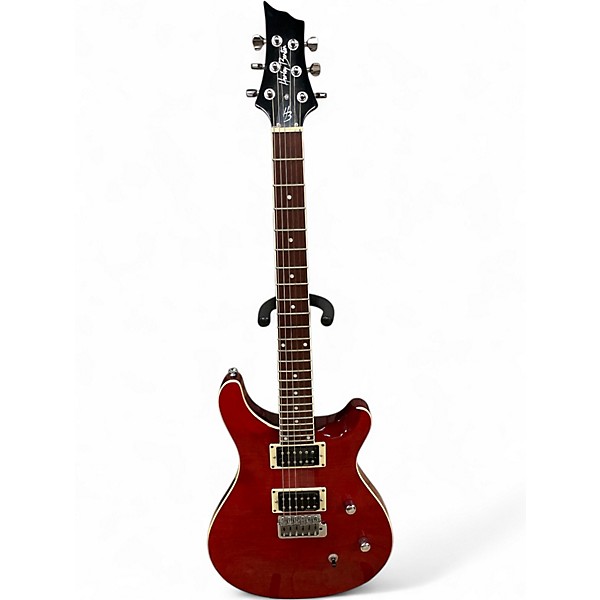Used Harley Benton CST-24 Deluxe Transparent Red Solid Body Electric Guitar