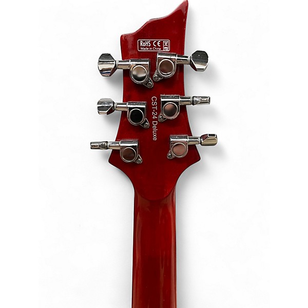 Used Harley Benton CST-24 Deluxe Transparent Red Solid Body Electric Guitar