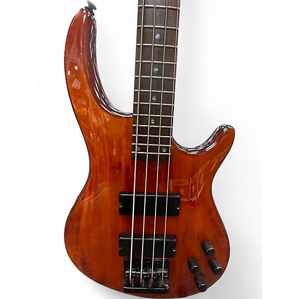Used Dean Edge 4 String Trans Amber Electric Bass Guitar