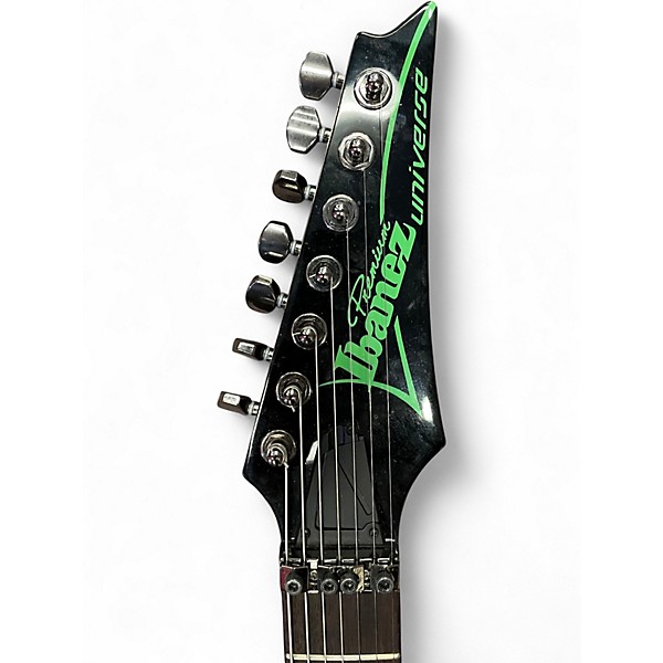 Used Ibanez UV70 Universe Steve Vai Signature 7 String Cosmo Black Solid Body Electric Guitar
