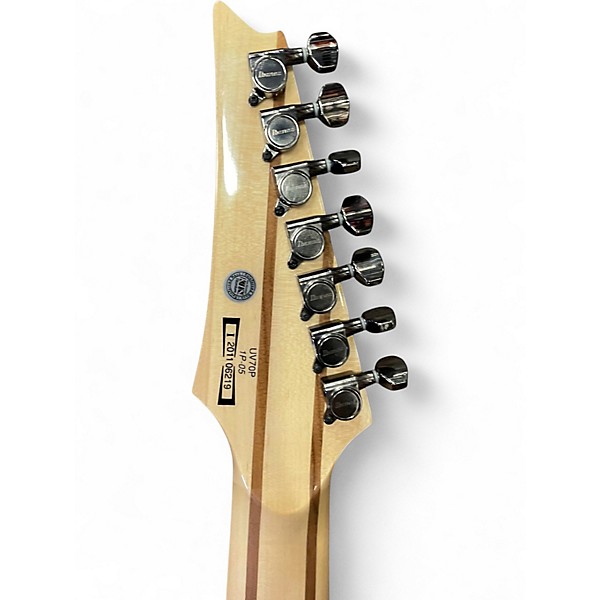 Used Ibanez UV70 Universe Steve Vai Signature 7 String Cosmo Black Solid Body Electric Guitar