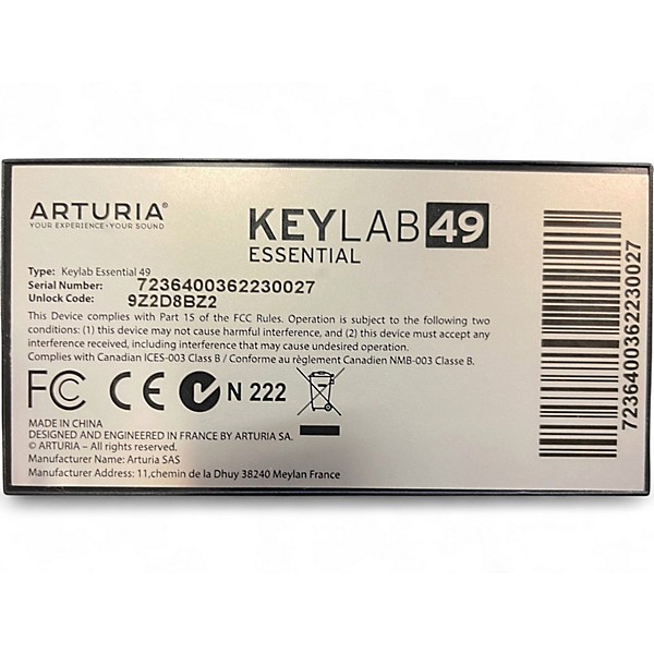 Used Arturia Keylab Essential 49 MIDI Controller