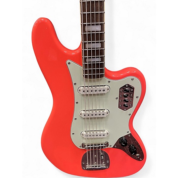 Used Squier Bass VI Tahitian Coral Electric Bass Guitar