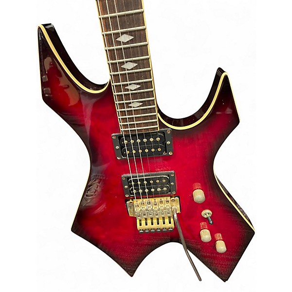 Used B.C. Rich 2000S WARLOCK DELUXE Black Cherry Solid Body Electric Guitar