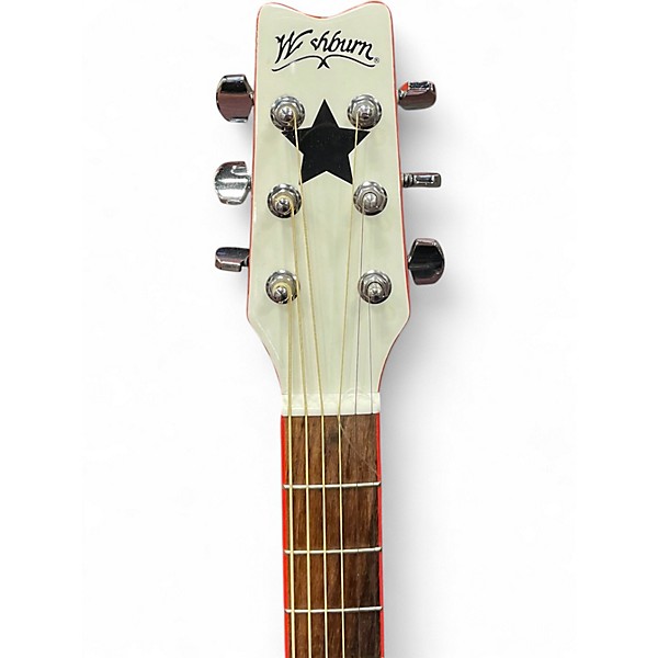 Used Washburn Paul Stanley Signature PS9B Black and Red Acoustic Guitar