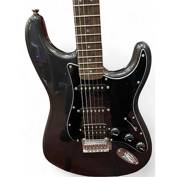 Used Squier Bullet Stratocaster HSS Black Solid Body Electric Guitar