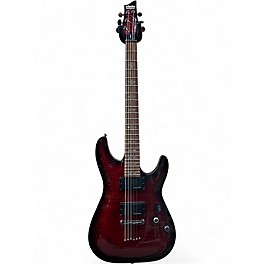 Used Schecter Guitar Research Demon 6 Crimson Red Trans Solid Body Electric Guitar