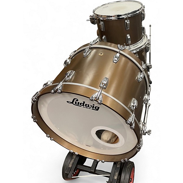 Used Ludwig 3 Piece Classic Maple Vintage Bronze Mist Drum Kit