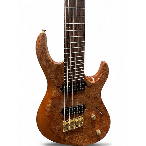 Used Kiesel Custom AM8 24 Fret Multiscale Fanned-Fret Bolt-On Neck Burl Maple Solid Body Electric Guitar