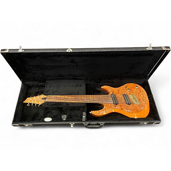 Used Kiesel Custom AM8 24 Fret Multiscale Fanned-Fret Bolt-On Neck Burl Maple Solid Body Electric Guitar