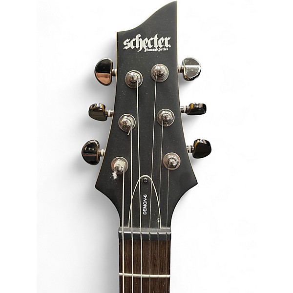 Used Schecter Guitar Research Demon 6 Black Solid Body Electric Guitar
