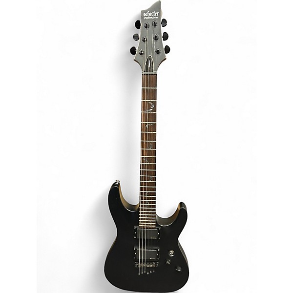 Used Schecter Guitar Research Damien 6 Black Solid Body Electric Guitar