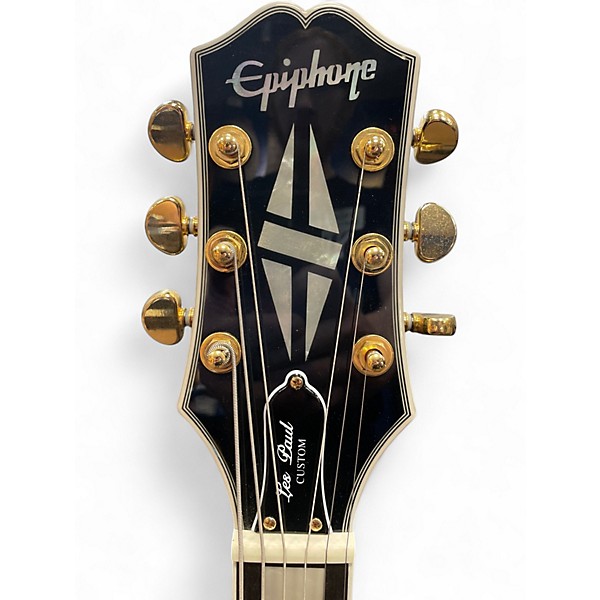 Used Epiphone Les Paul Custom Black and Gold Solid Body Electric Guitar