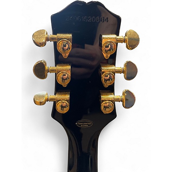 Used Epiphone Les Paul Custom Black and Gold Solid Body Electric Guitar
