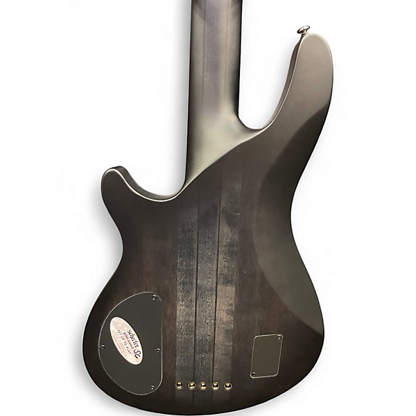 Used Schecter Guitar Research Hellraiser Extreme 5 String See Thru Black Satin Electric Bass Guitar
