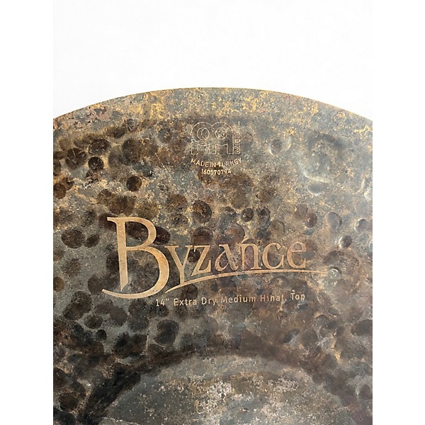Used MEINL 14in byzance extra dry medium hi hat top Cymbal