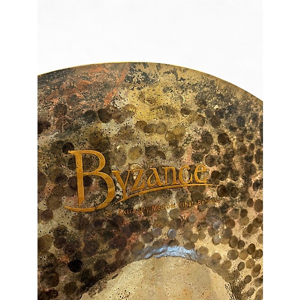 Used MEINL 14in byzance extra dry medium hi hat bottom Cymbal
