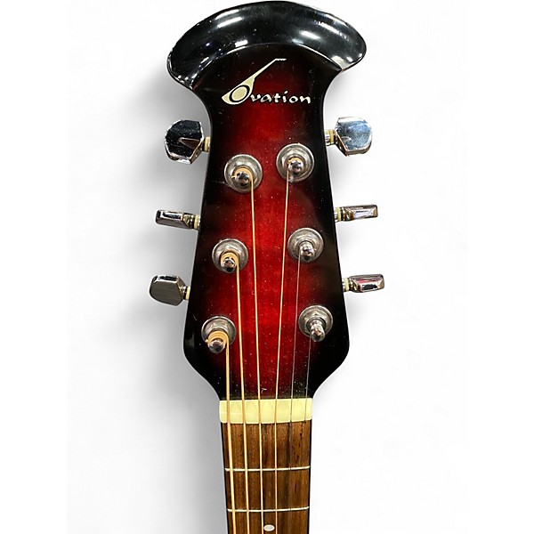 Used Ovation CK047 Celebrity Red to Black Fade Acoustic Electric Guitar