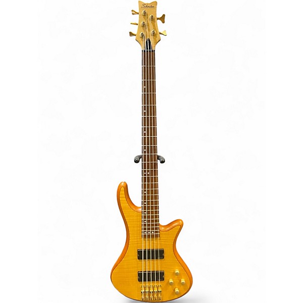Used Schecter Guitar Research Diamond Passive Custom Active 5 String Natural Electric Bass Guitar