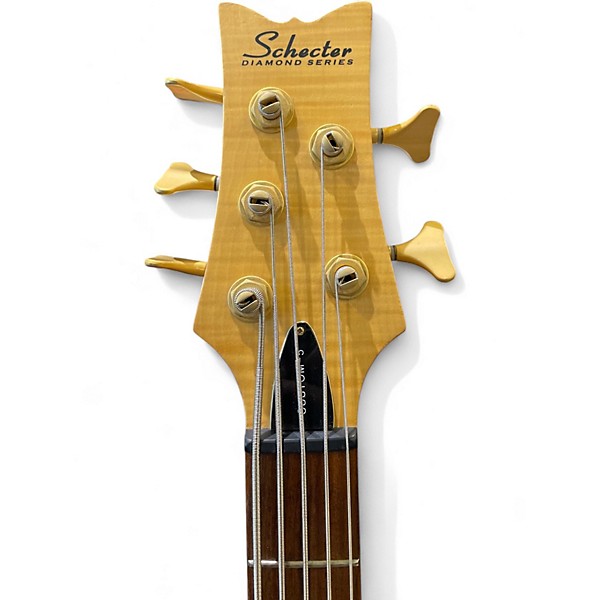 Used Schecter Guitar Research Diamond Passive Custom Active 5 String Natural Electric Bass Guitar