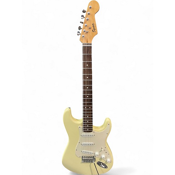 Used Squier Bullet Stratocaster Antique Ivory Solid Body Electric Guitar