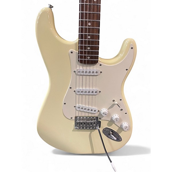 Used Squier Bullet Stratocaster Antique Ivory Solid Body Electric Guitar