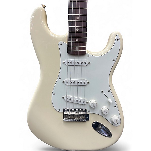 Used Fender Albert Hammond Jr Stratocaster Olympic White Solid Body Electric Guitar