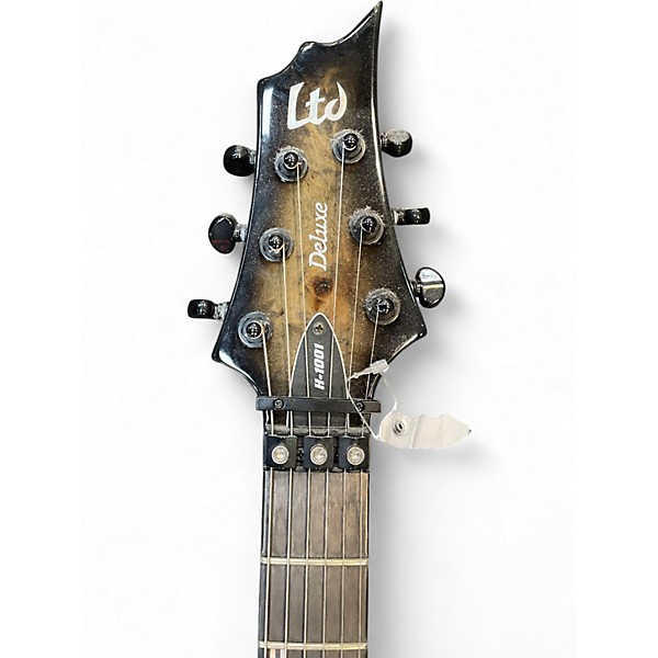 Used ESP LTD H1001 DELUXE BURL BURST Solid Body Electric Guitar