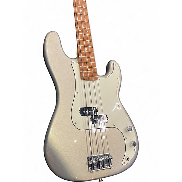 Used 2021 Fender Player Precision Bass Silver Sparkle Electric Bass Guitar