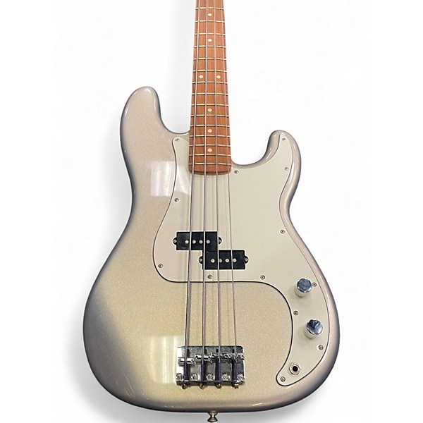 Used 2021 Fender Player Precision Bass Silver Sparkle Electric Bass Guitar