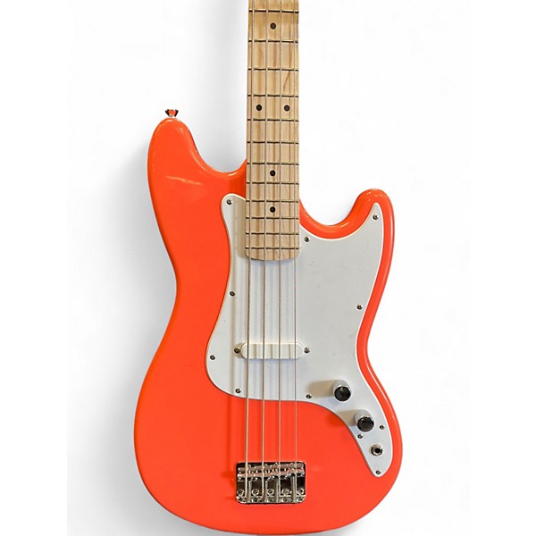 Used Squier BRONCO BASS CORAL Electric Bass Guitar