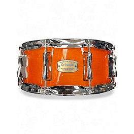 Used 2014 Yamaha 5.5X14 Stage Custom Snare Trans Orange Drum