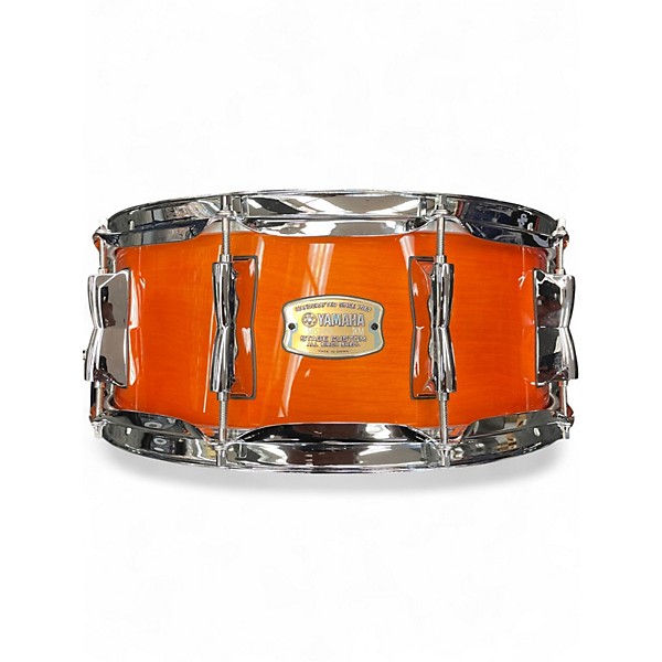 Used 2014 Yamaha 5.5X14 Stage Custom Snare Trans Orange Drum