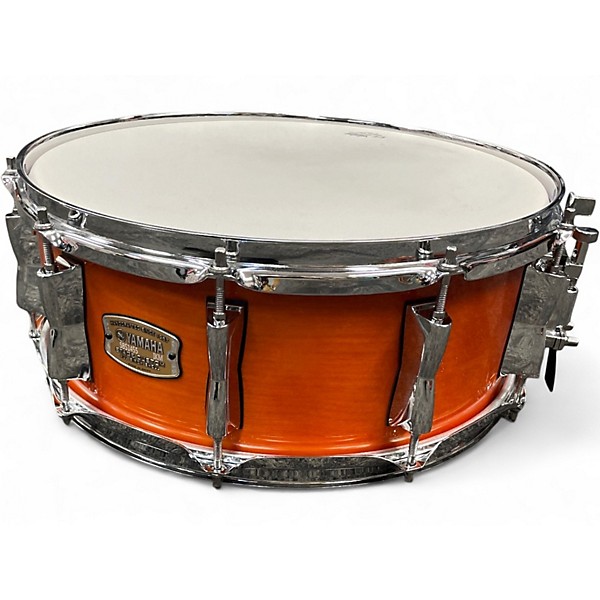 Used 2014 Yamaha 5.5X14 Stage Custom Snare Trans Orange Drum