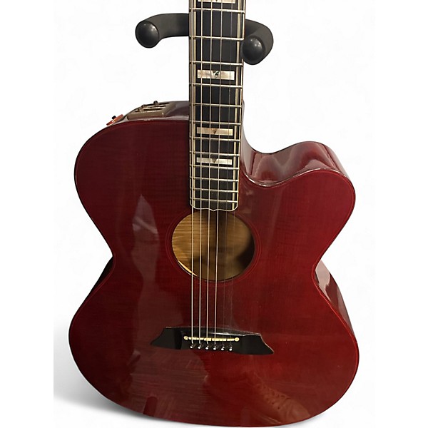 Used 1980s Takamine PT-015-ST Wine Red Acoustic Electric Guitar