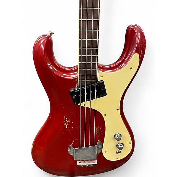 Vintage 1965 Mosrite VENTURES BASS Red Electric Bass Guitar