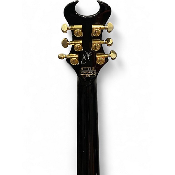 Used Schecter Guitar Research Synyster Gates Signature Custom S Black and Gold Solid Body Electric Guitar