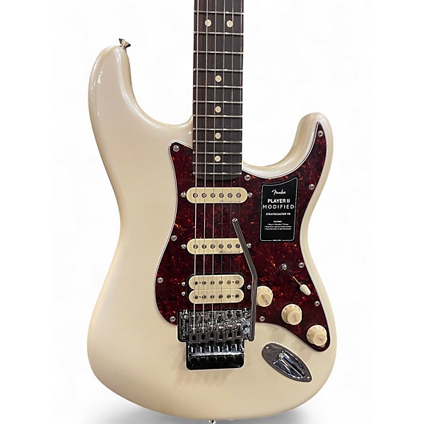 Used 2023 Fender PLAYER II MODIFIED STRATOCASTER FR Olympic White Solid Body Electric Guitar