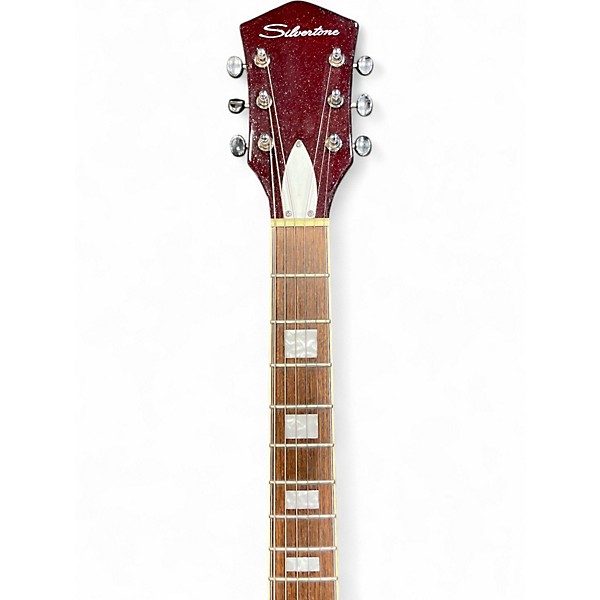 Used Silvertone Jupiter 1423 red sparkle Solid Body Electric Guitar