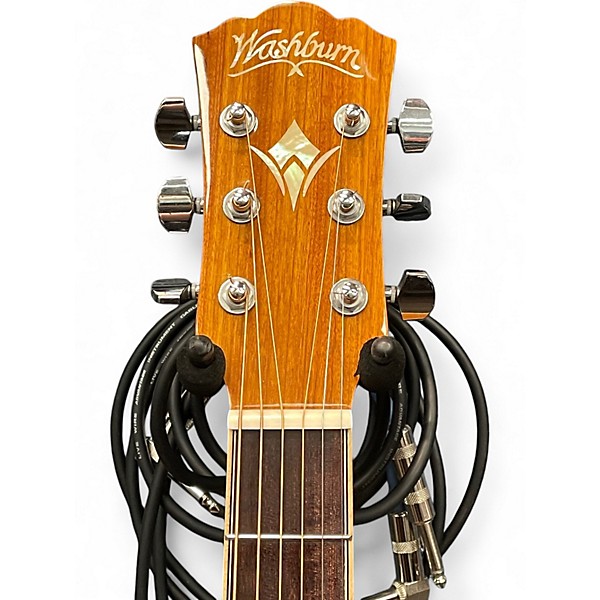 Used Washburn hg75seg Natural Acoustic Electric Guitar