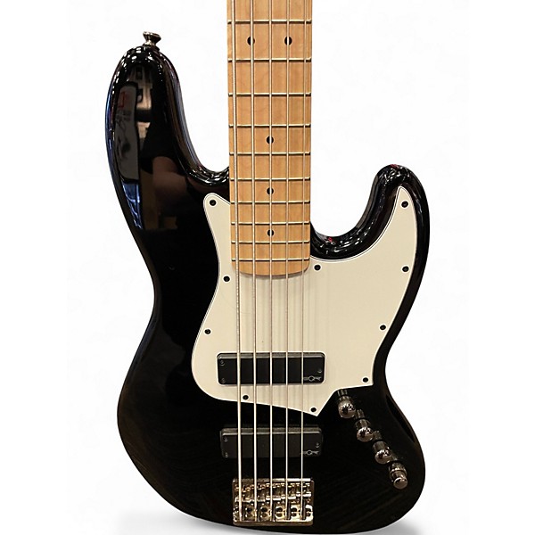 Used Squier Contemporary Active Jazz Bass HH V Black Electric Bass Guitar