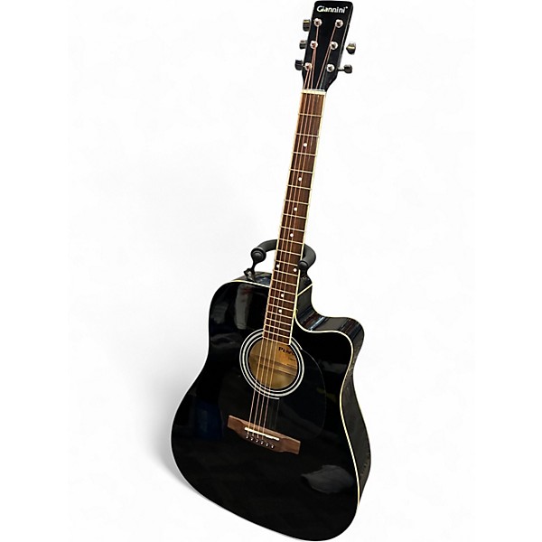 Used Giannini GF-1C Black Acoustic Electric Guitar