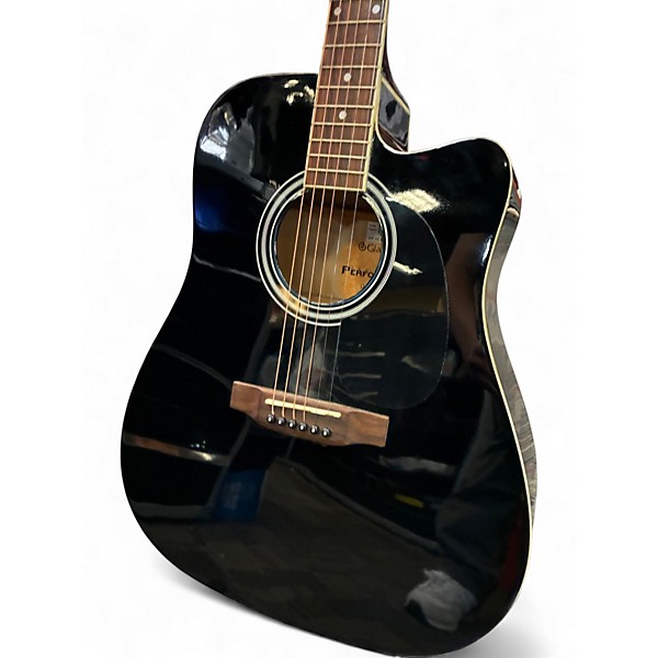 Used Giannini GF-1C Black Acoustic Electric Guitar