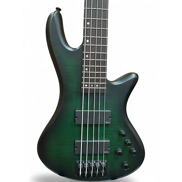 Used Schecter Guitar Research Stiletto Studio 5 String GREEN BURST Electric Bass Guitar