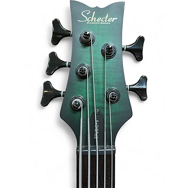 Used Schecter Guitar Research Stiletto Studio 5 String GREEN BURST Electric Bass Guitar