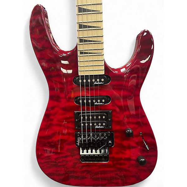 Used Jackson JS34Q Dinky QM TRANS RED Solid Body Electric Guitar