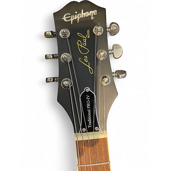 Used Epiphone Les Paul Traditional Pro IV Black Solid Body Electric Guitar