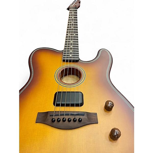 Used Fender ACOUSTASONIC STANDARD TELECASTER Honey Burst Acoustic Electric Guitar