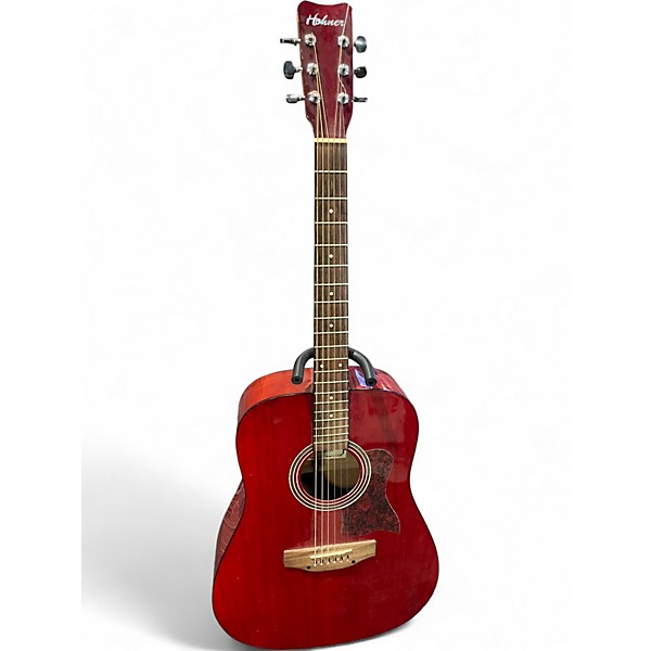 Used Hohner HW 300G Red Acoustic Guitar